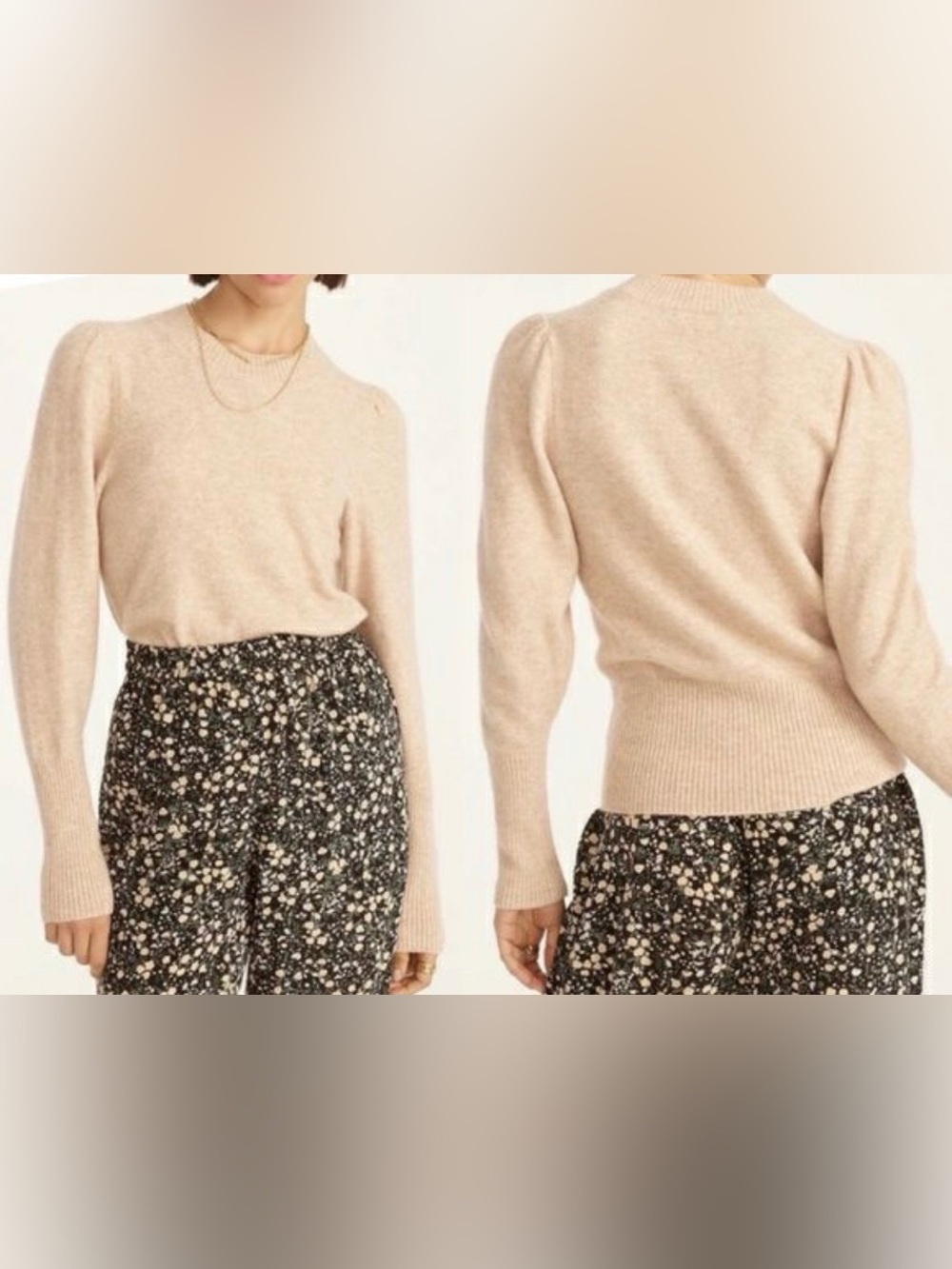 J crew cream puff sleeve sweater size medium